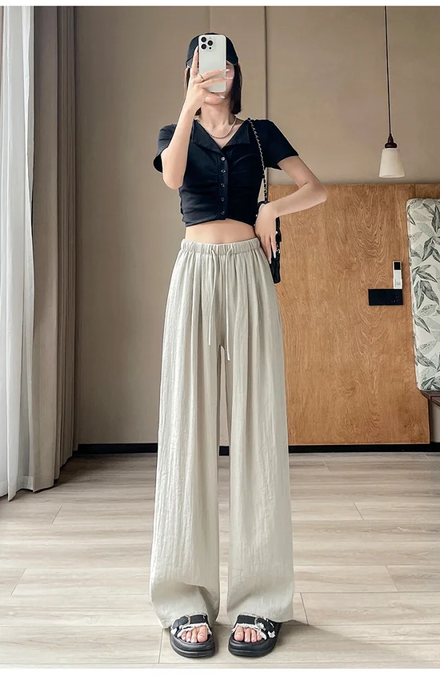 Women's Linen Wide-leg Pants Detail