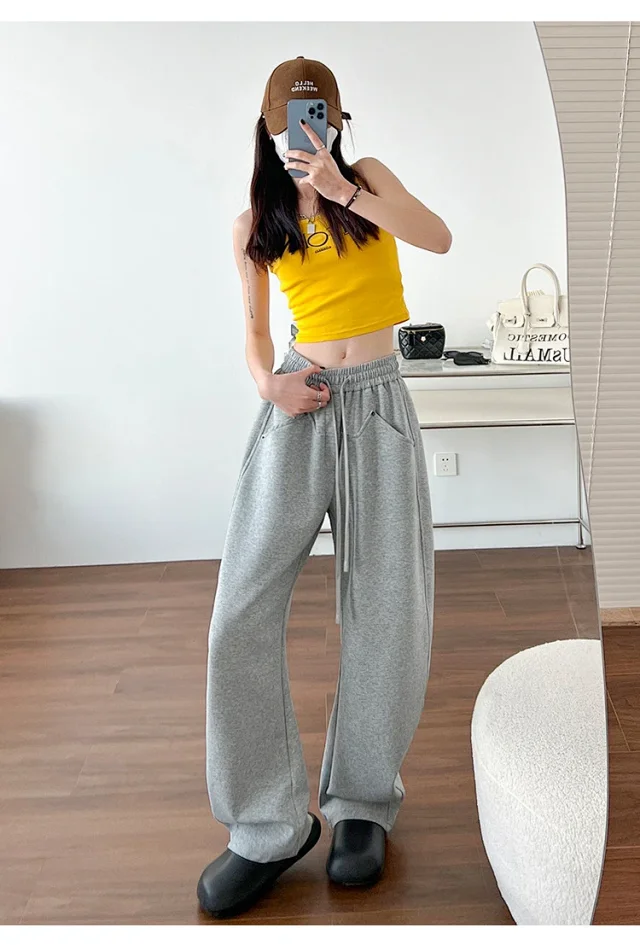 2025 New Fall Banana Pants for Petite Women - Cream High - Waist Wide - Leg Detail