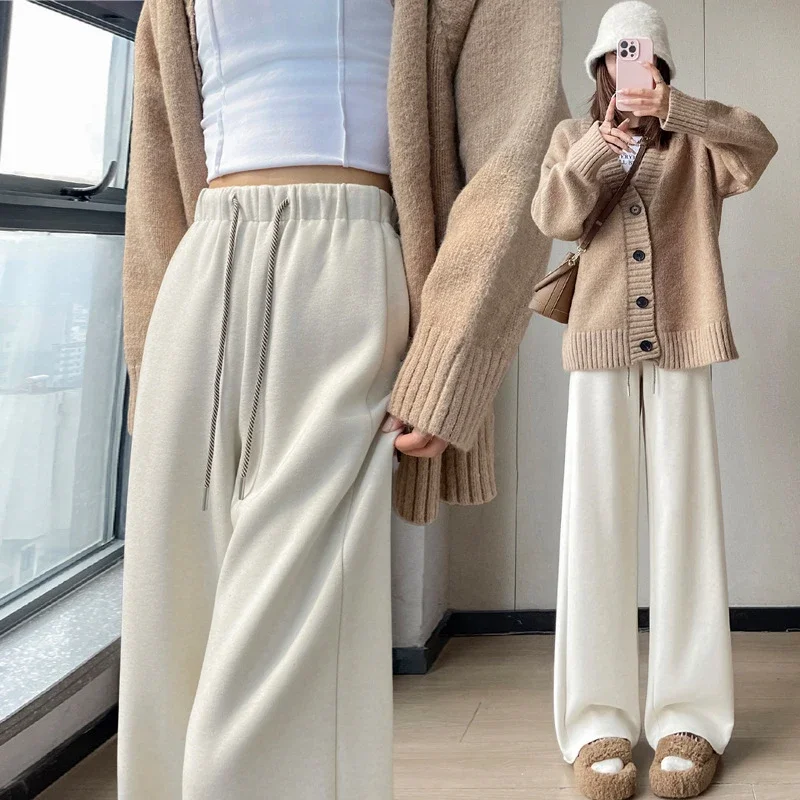 2025 New Autumn/Winter Cashmere Wide-Leg Pants for Women