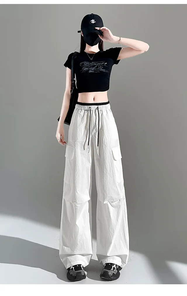 Women's 2025 Summer Thin High-waist Cargo Pants Detail