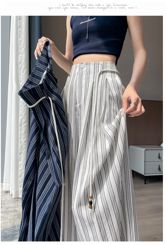 Linen Yamamoto Wide-leg Pants for Women Detail