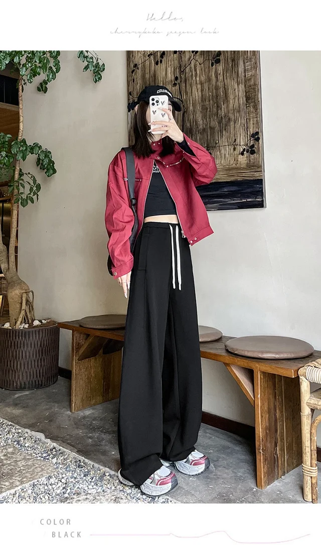 2025 Fall New American Slimming Deconstructed Casual Sweatpants for Women Detail