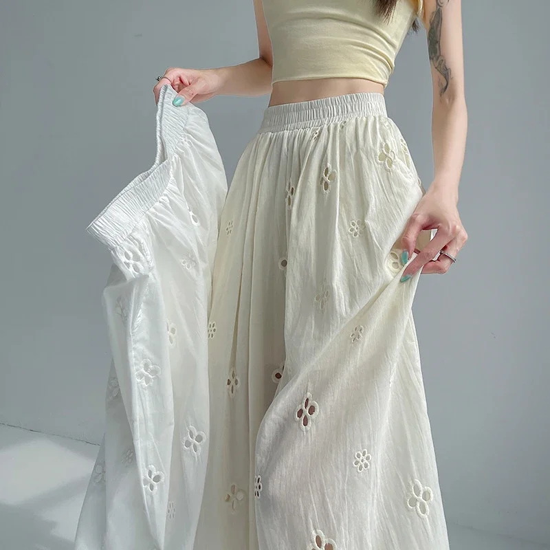 Women's Lace Ice Silk Wide-Leg Pants