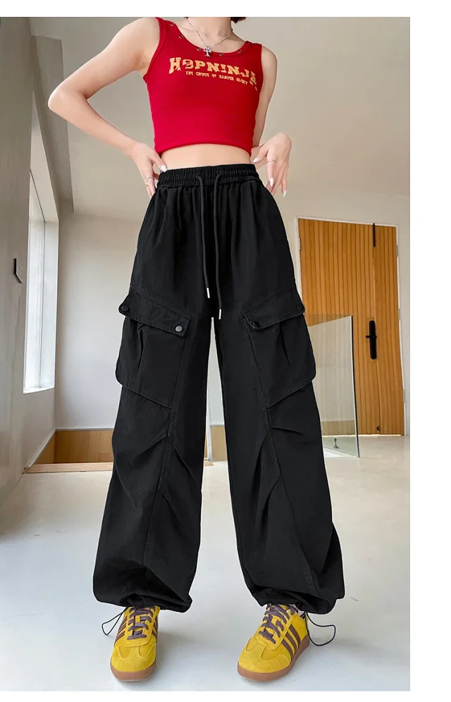 2025 Fall Women's Cargo Pants (High - waist Wide - leg) Detail