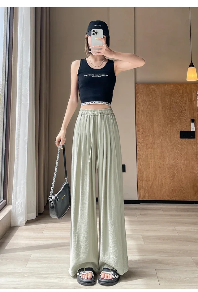 Women's Summer Ice Silk WideLeg Pants Detail