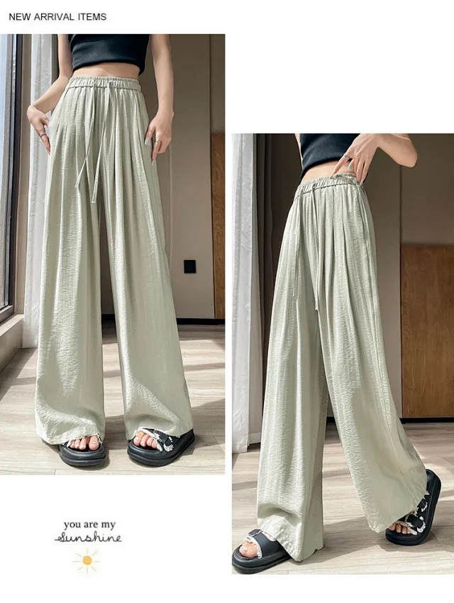 Women's Summer Ice Silk WideLeg Pants Detail