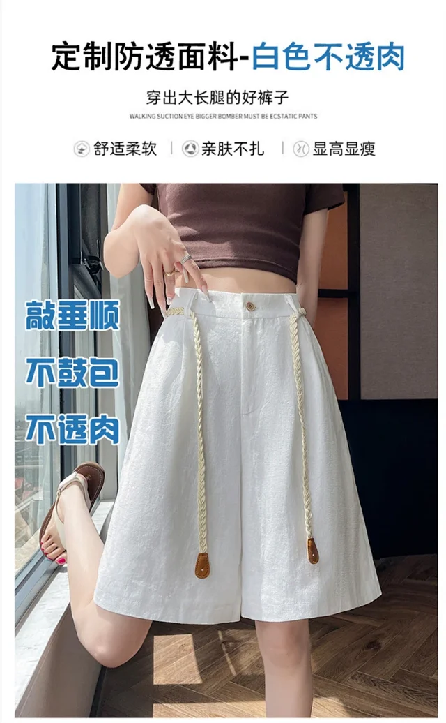 Lyocell Linen Shorts for Women Detail