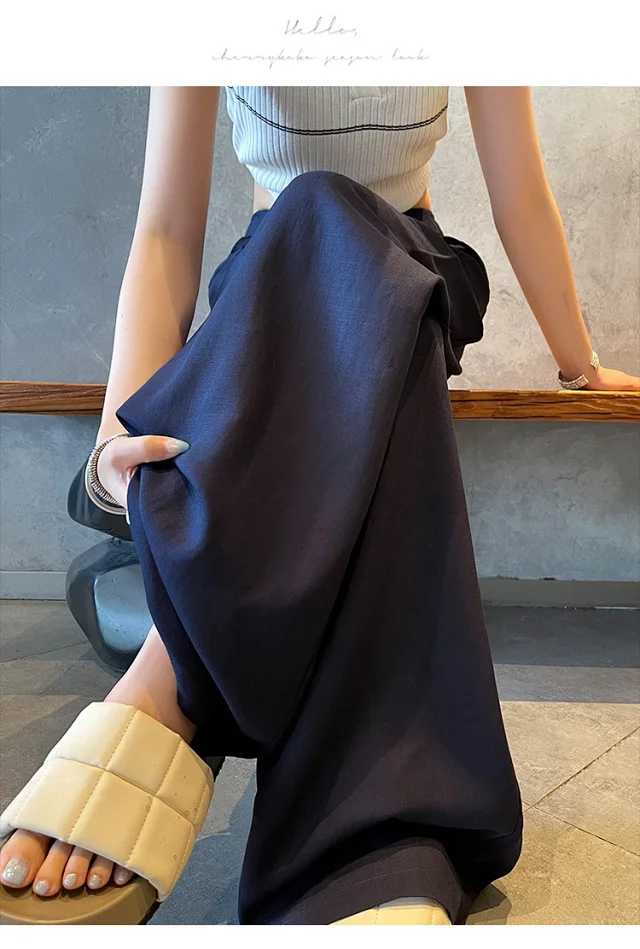 Summer Thin Tencel White Pants Detail