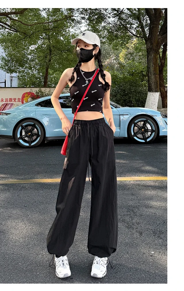 Women's Summer New Puff Straight Pants Detail