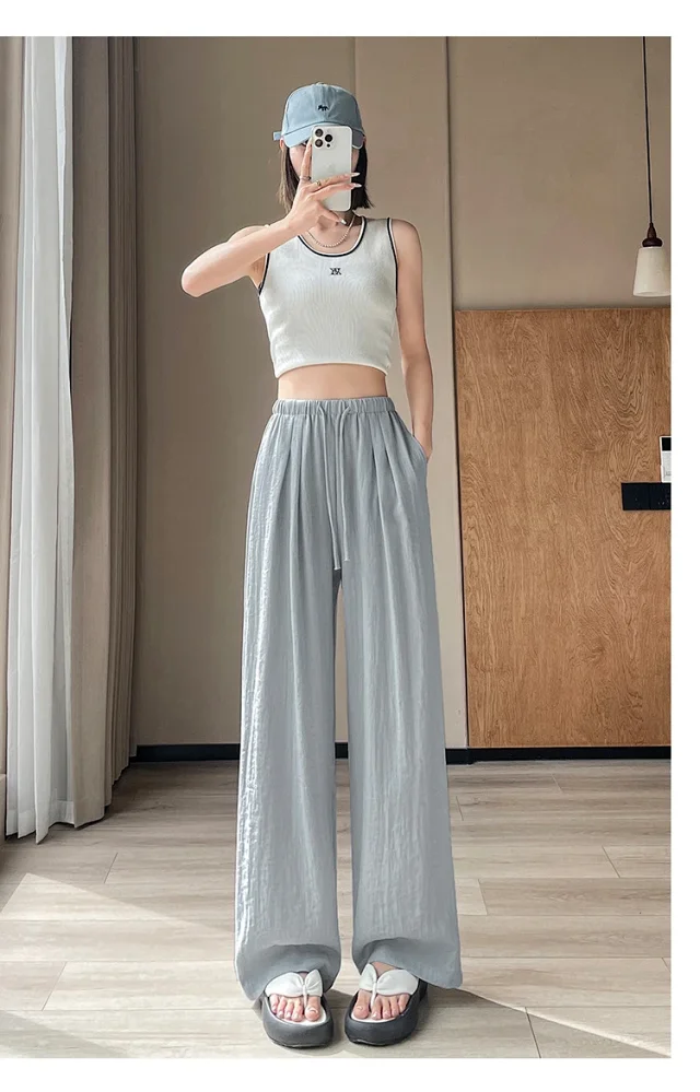 Women's Linen Wide-leg Pants Detail