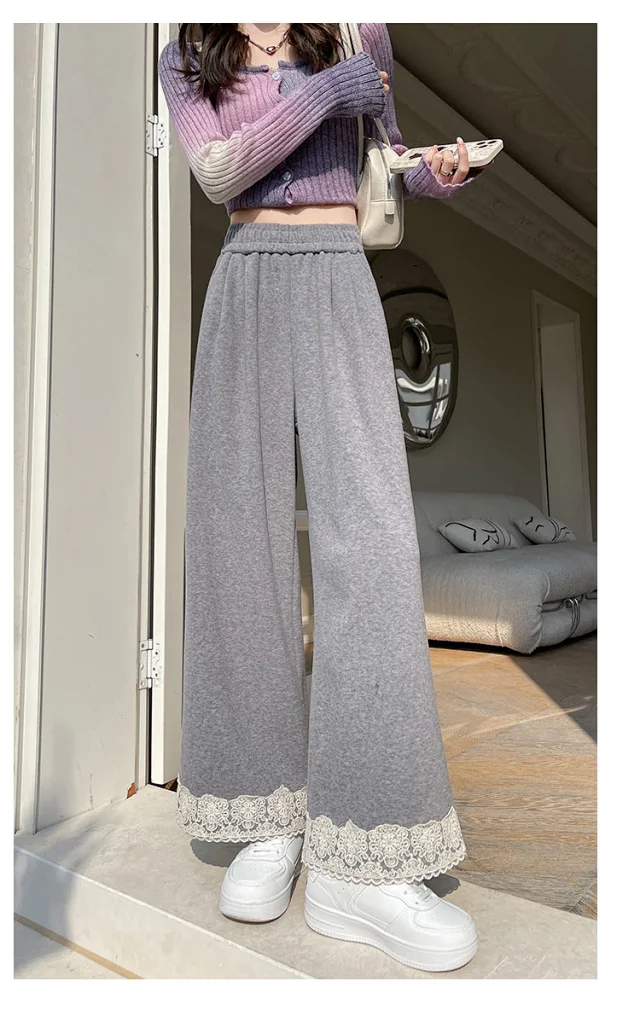 Autumn New Lace Wide-Leg Pants for Women Detail