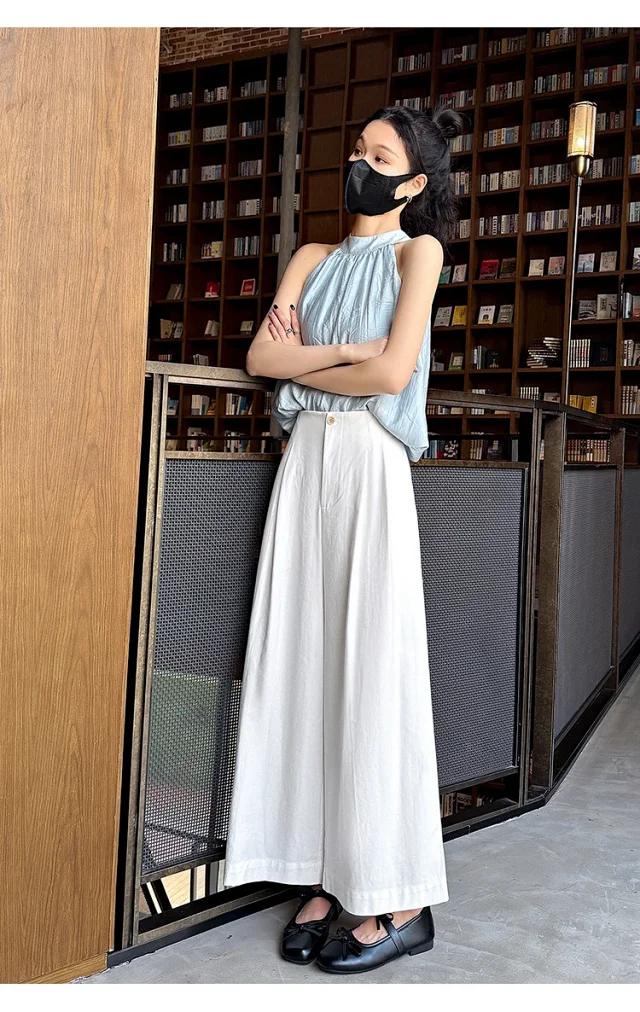 2025 Summer Tencel Wide - leg Pants for Women Detail