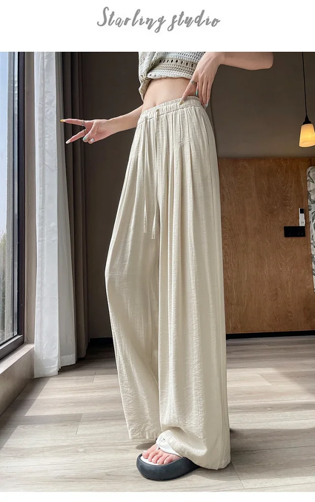 Women's Summer Ice Silk WideLeg Pants Detail