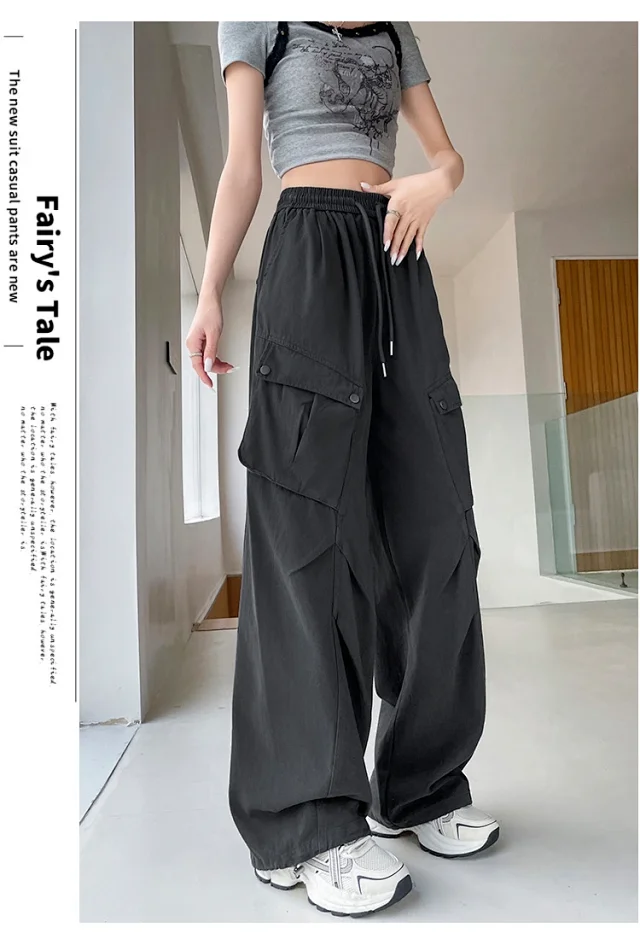 2025 Fall Women's Cargo Pants (High - waist Wide - leg) Detail