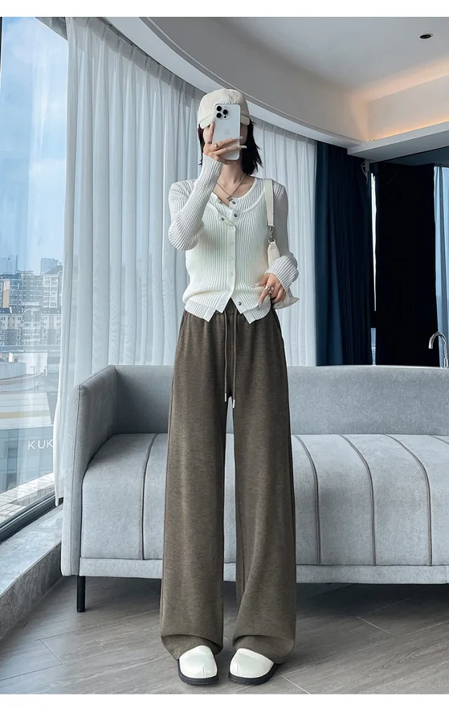 2025 Women's Cashmere Wide-Leg Pants Detail