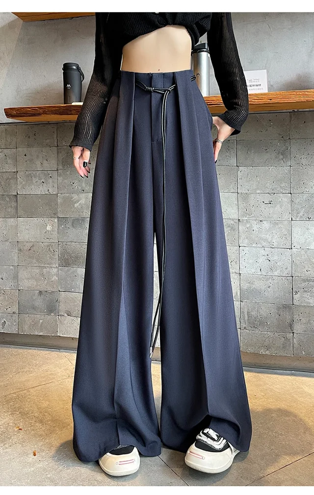 2025 Fall New Arrival: High-Waisted Wide-Leg Trousers for Women Detail