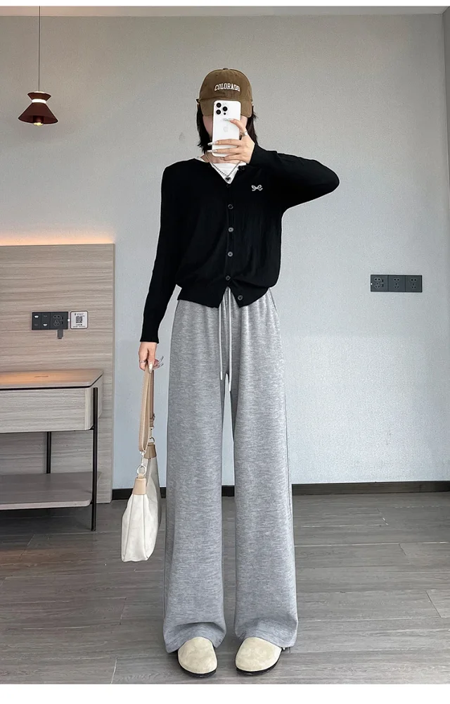 2025 Women's Cashmere Wide-Leg Pants Detail