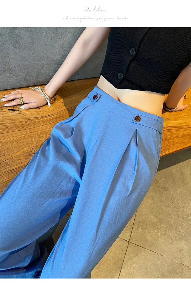 Summer Thin Tencel White Pants Detail