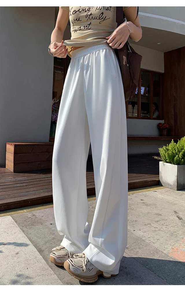 2025 Women's Slim Fit High - Waist Wide - Leg Pants Detail