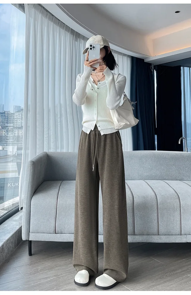 2025 Women's Cashmere Wide-Leg Pants Detail