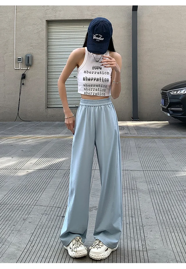 2025 Women's Slim Fit High - Waist Wide - Leg Pants Detail