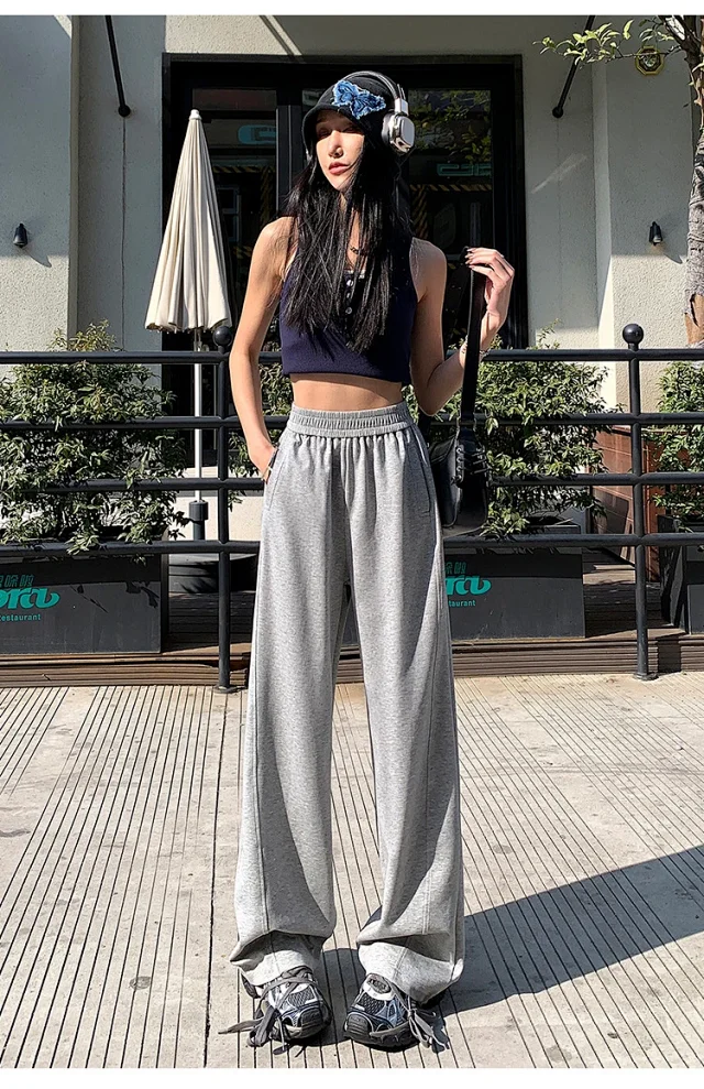 2025 Women's Slim Fit High - Waist Wide - Leg Pants Detail