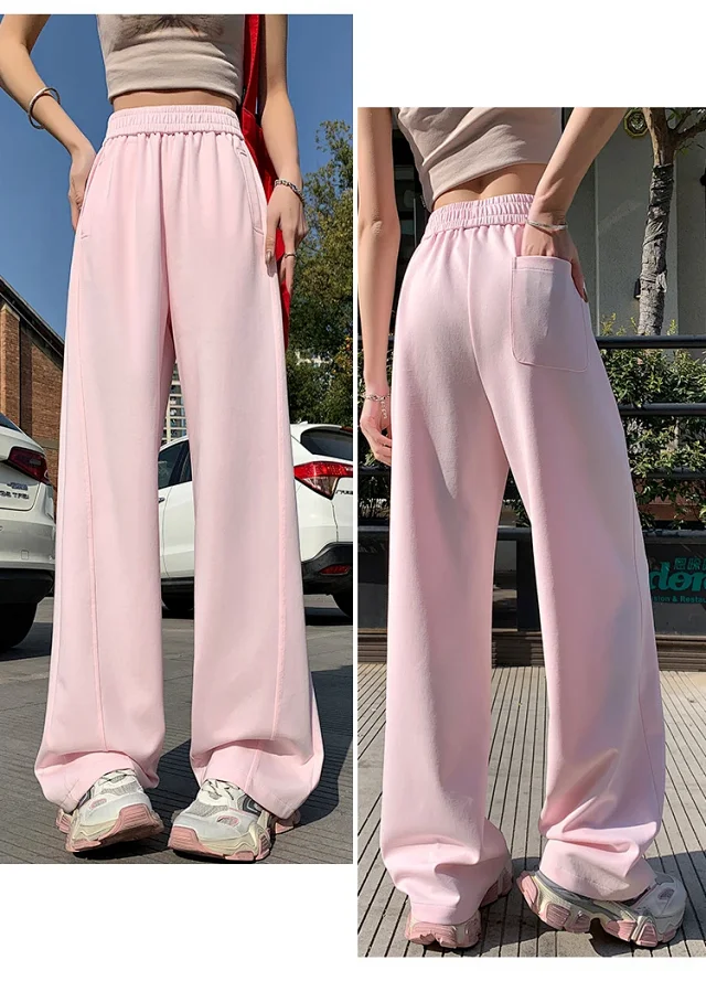 2025 Women's Slim Fit High - Waist Wide - Leg Pants Detail