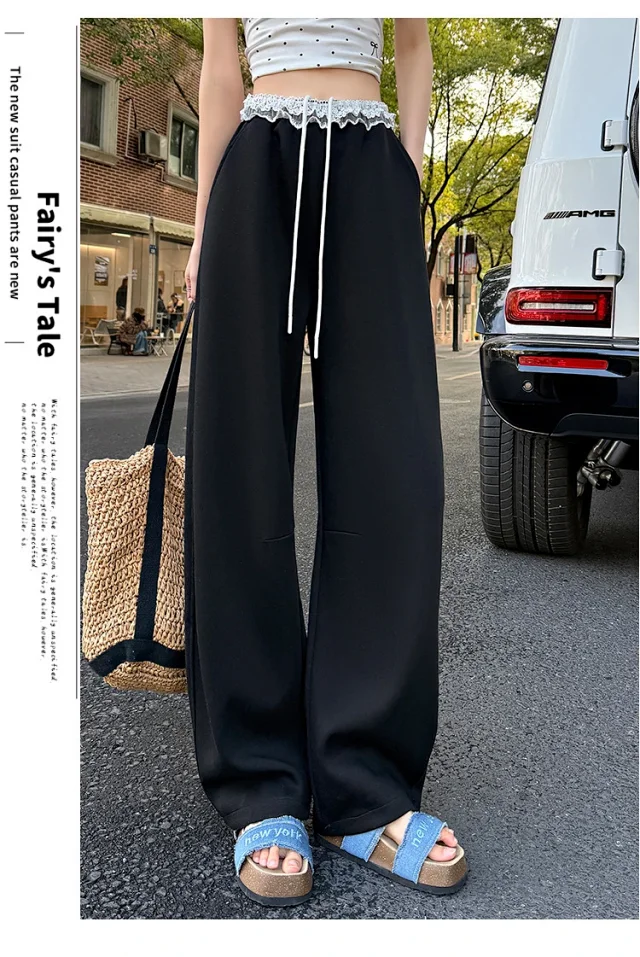 Banana Deconstructed Wide Legs Lace Pants Detail