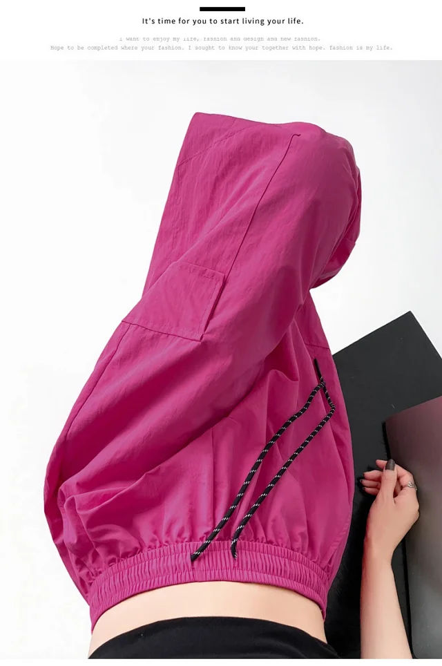 2025 Spring/Summer Women's Sporty Loose Slimming Straight Pants with Drawstring Detail