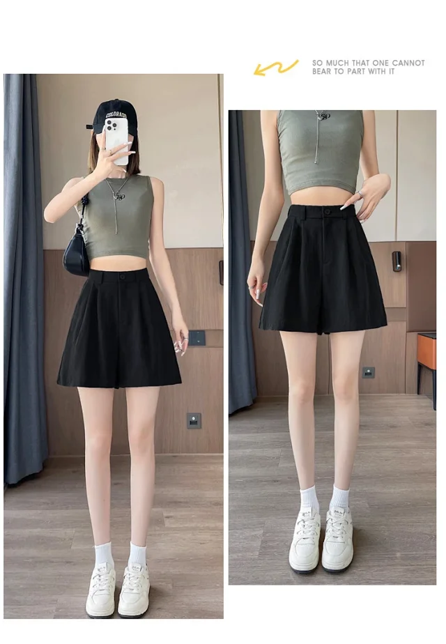 2025 Summer Ice Linen Wide-Leg Shorts for Women Detail