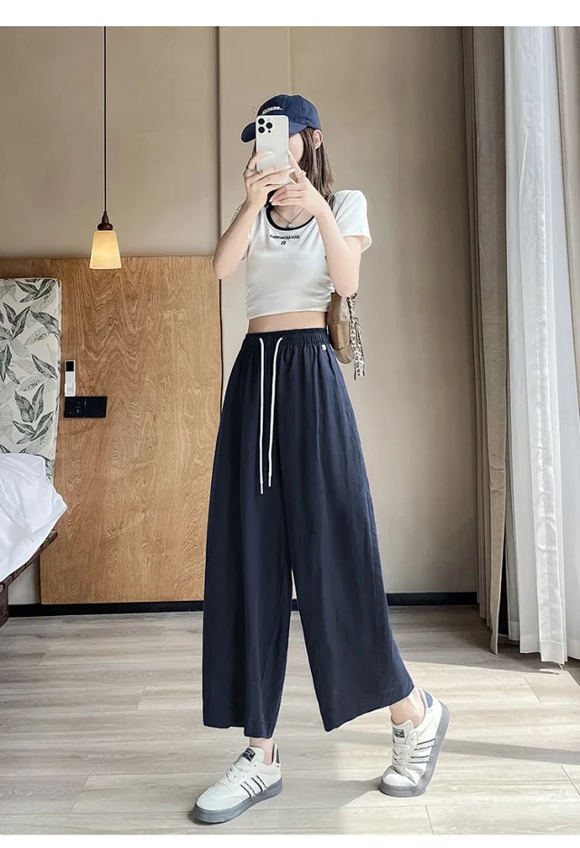 Tencel Linen Capris for Women Detail