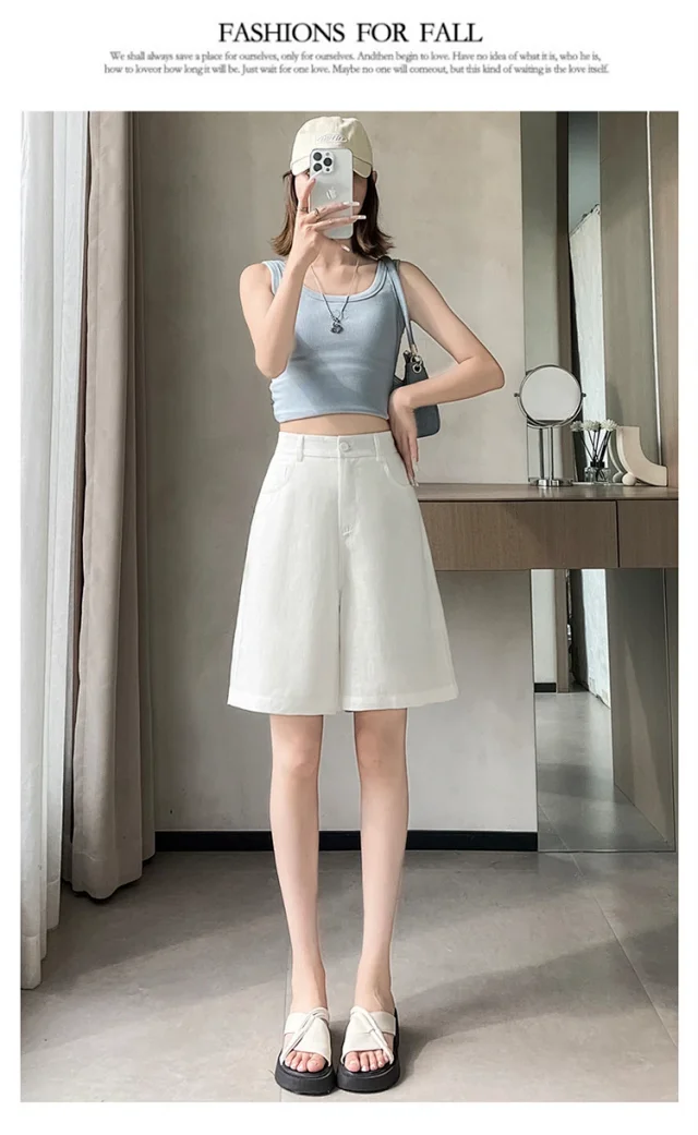 Linen Shorts for Women Detail