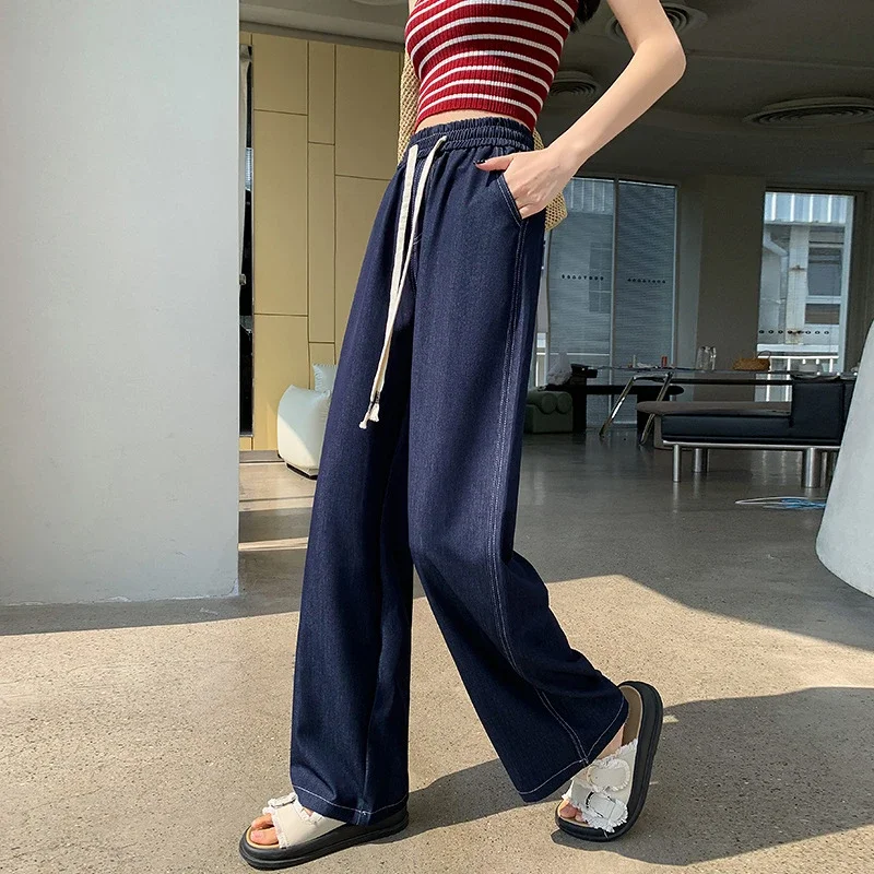 Women's High-Waist Ice Silk & Tencel Jeans 2025 Summer