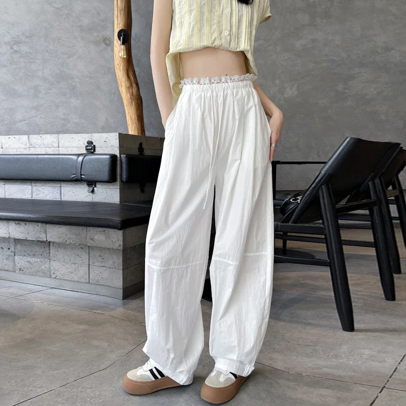 Summer Japanese Style Ice Silk Balloon Pants
