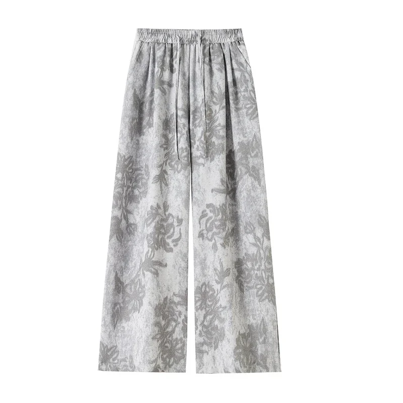 2025 Summer Ice Silk Linen Wide-Leg Pants