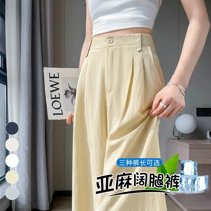 Linen Wide-Leg Pants for Women