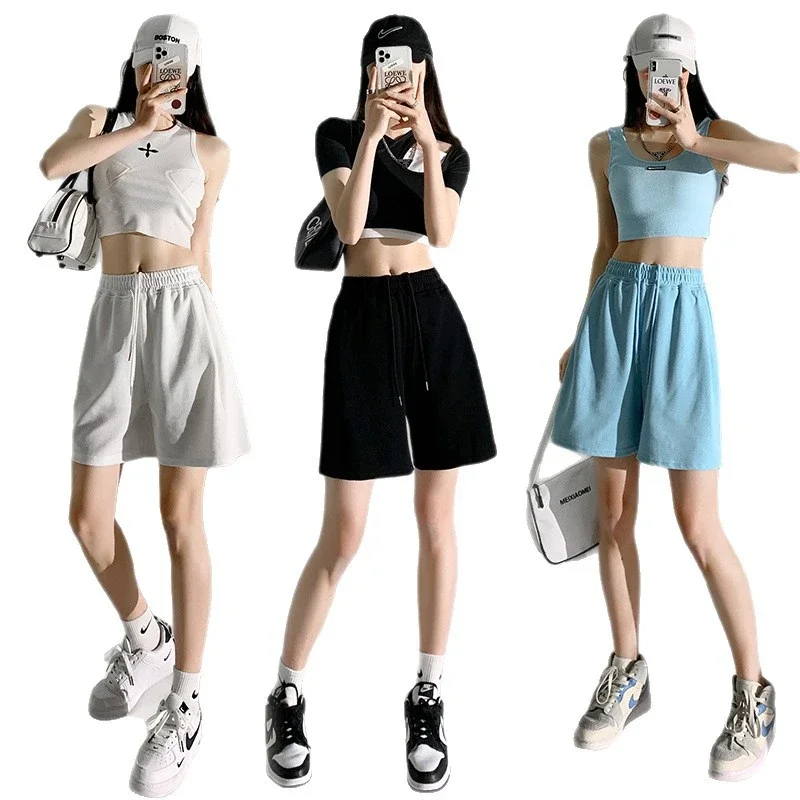 American Retro Wide-leg Casual Shorts