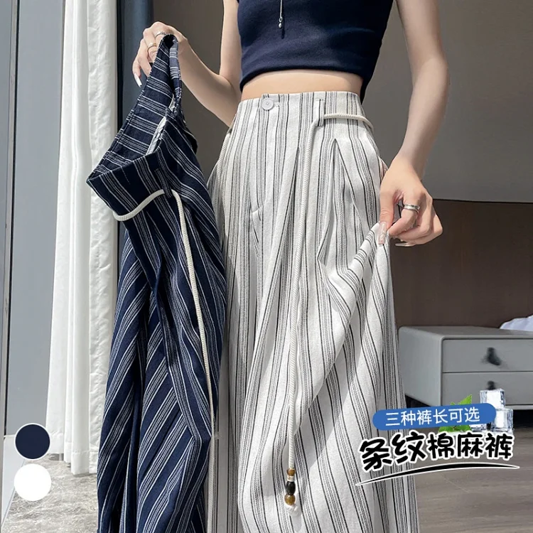Linen Yamamoto Wide-leg Pants for Women