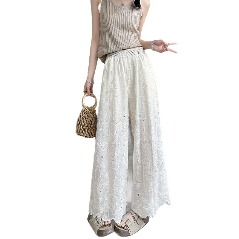 Women's Summer Thin High - End Lace Cropped Pants
