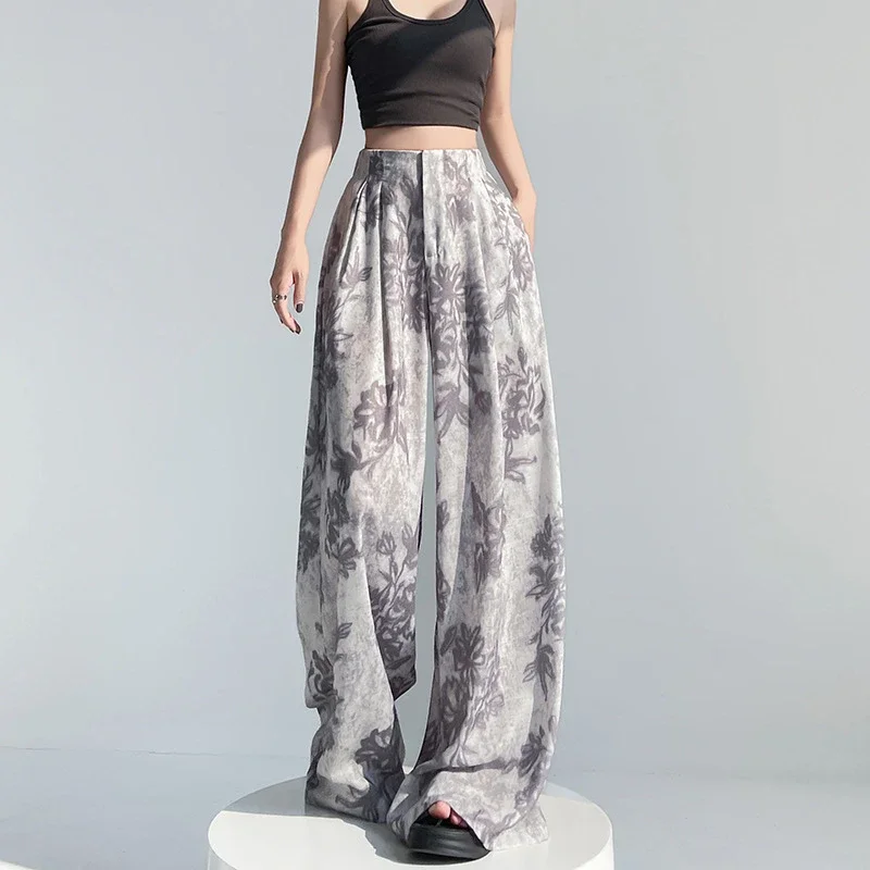 Women's 2025 Summer Printed Wide-Leg Pants