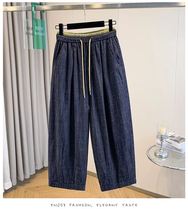 Loose Linen Granny Pants for Summer Detail