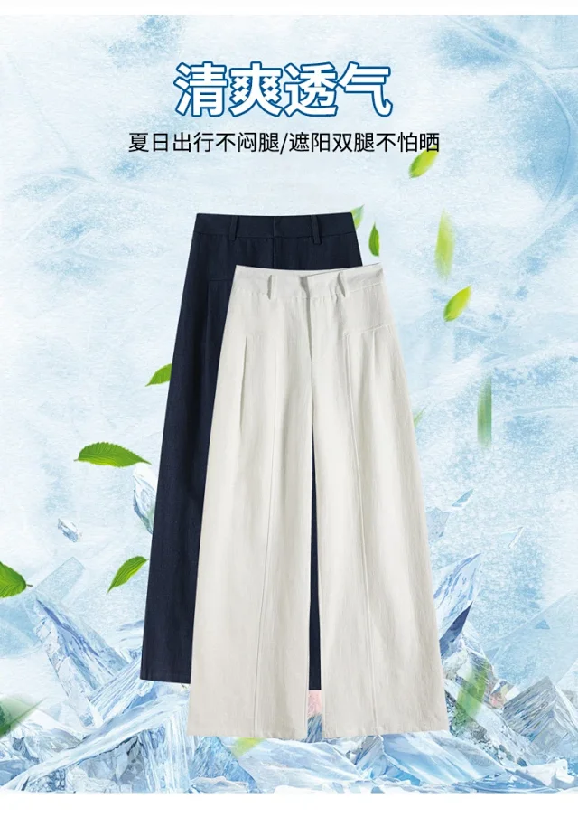 Linen Wide - Leg Pants for Women 2025 Detail