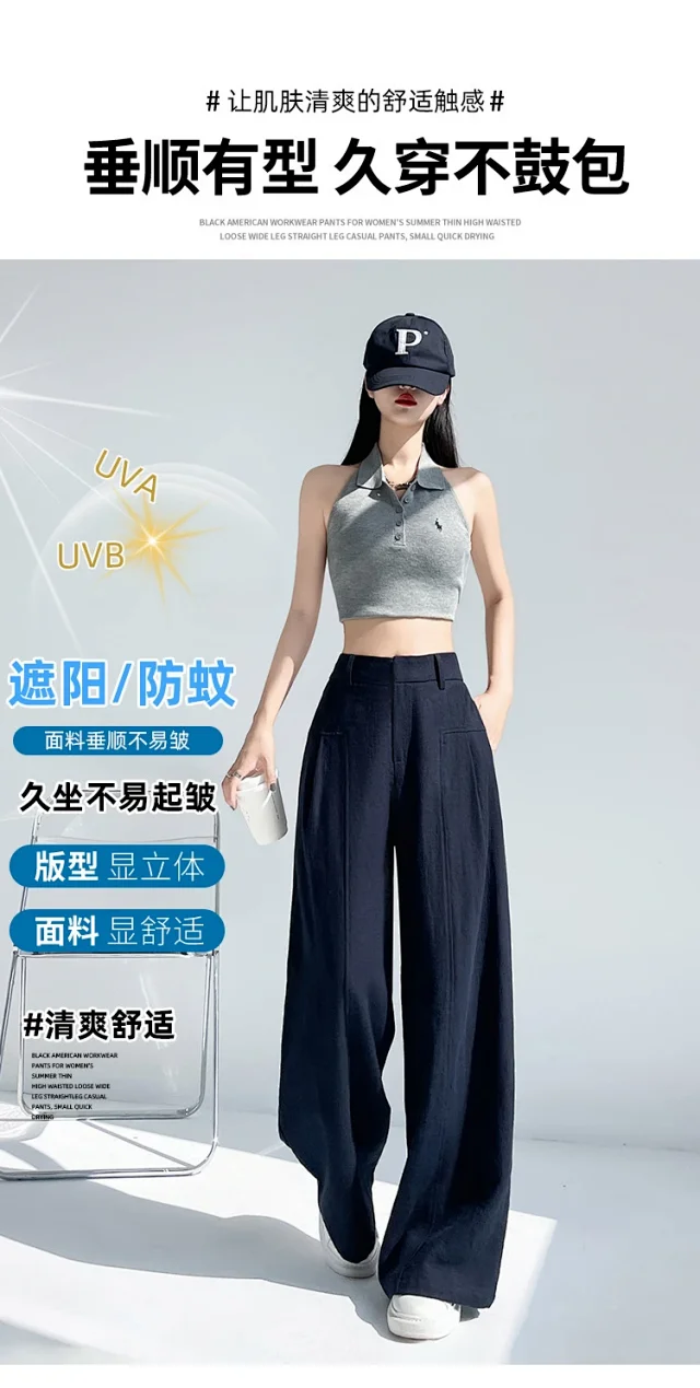 Linen Wide - Leg Pants for Women 2025 Detail