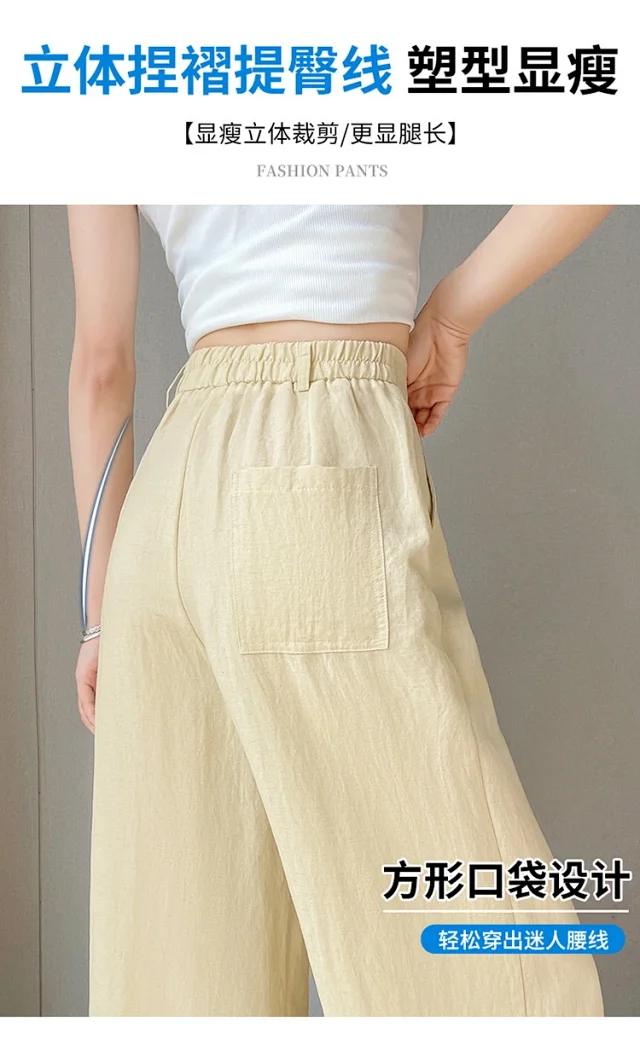 Linen Wide-Leg Pants for Women Detail