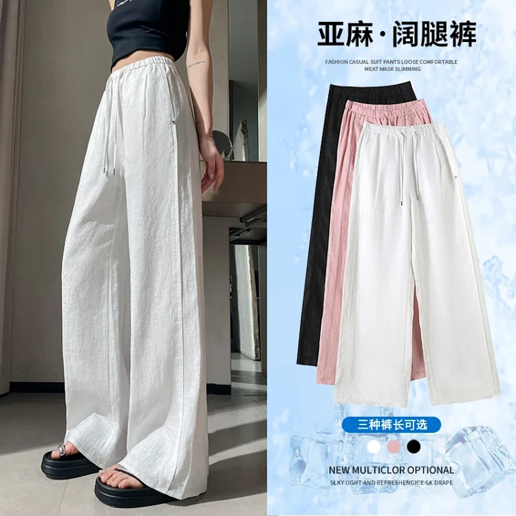 Ladies' Lyocell-Linen Wide-Leg Pants
