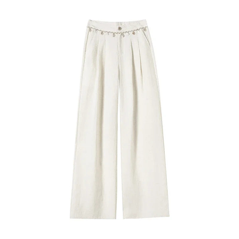 Summer Women's Tencel Linen Wide-Leg Pants
