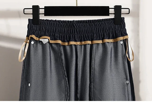2025 Summer New Denim-like Tencel Wide-leg Pants Detail
