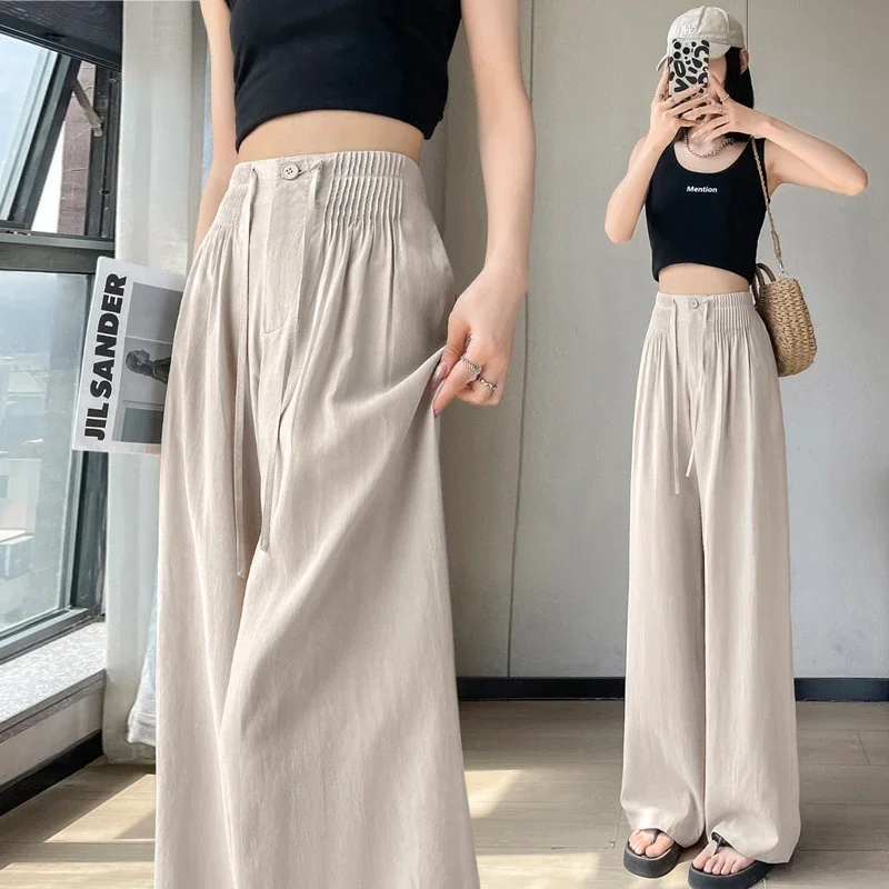 Summer New Tencel Linen Wide-Leg Pants