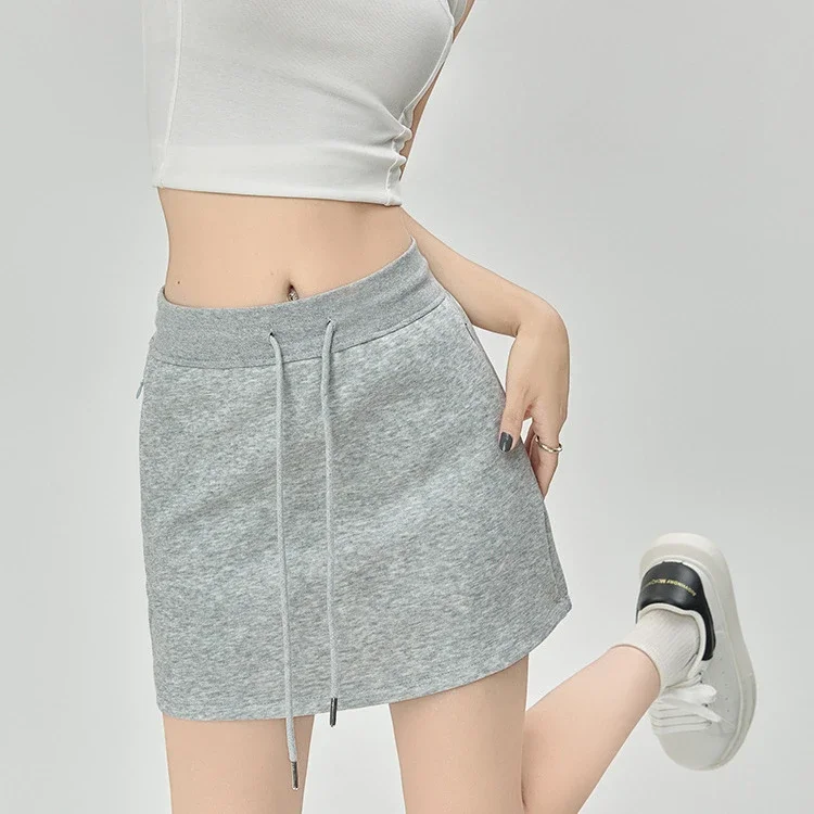 2025 Grey High - Waist A - Line Skirt for Women