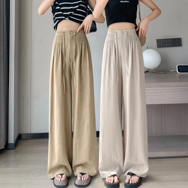 Summer New Tencel Linen Wide-Leg Pants
